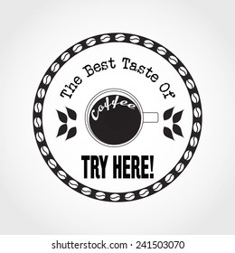 Vector Illustration of Coffee Logo for Design your Restaurant, Website, Background Banner. Label cafe Menu Template