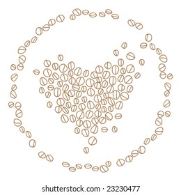 vector illustration of coffee lover's heart