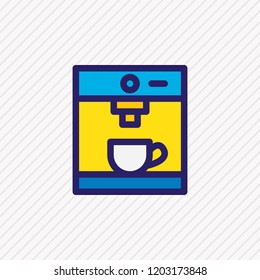 Vector illustration of coffee machine icon colored line. Beautiful coffee element also can be used as coffeemaker icon element.