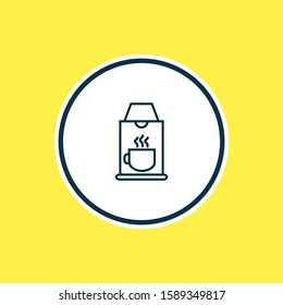 Vector illustration of coffee machine icon line. Beautiful tourism element also can be used as coffeemaker icon element.