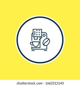 Vector illustration of coffee machine icon line. Beautiful appliance element also can be used as coffeemaker icon element.