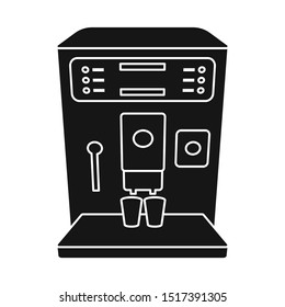 Vector illustration of coffee and machine logo. Graphic of coffee and maker vector icon for stock.