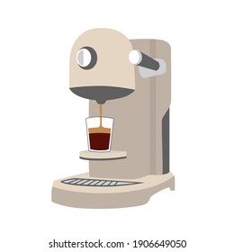 Vector illustration coffee maker. Kitchen. Cappuccino.