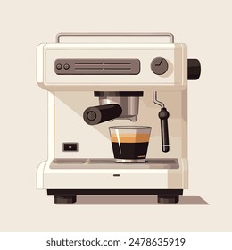 Una Ilustración vectorial de una máquina de café