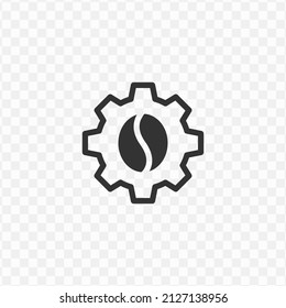 Vector illustration of coffee management icon in dark color and transparent background(png).