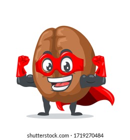 vector illustration of coffee mascot or character wearing super hero costume