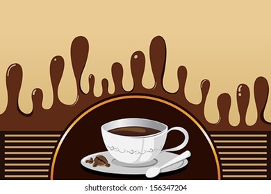 A vector illustration of coffee mug background with copyspace