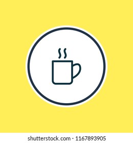 Vector illustration of coffee mug icon line. Beautiful bureau element also can be used as cappuccino icon element.