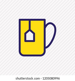 Vector illustration of coffee mug icon colored line. Beautiful java element also can be used as teacup icon element.