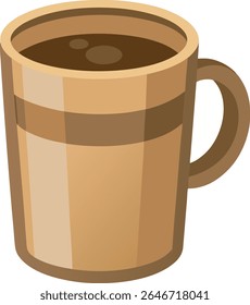 Vector illustration of a coffee mug on white