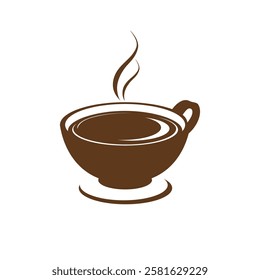 A vector illustration of a coffee mug with steam, perfect for café branding, digital designs, and morning-themed graphics. Ideal for web and print use