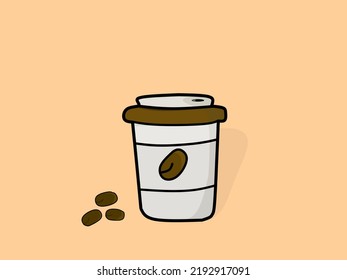ilustración vectorial de un café en una taza de papel, puede utilizarse para el diseño web, bebidas, banners y otros