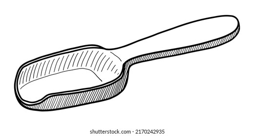 VECTOR ILLUSTRATION OF A COFFEE SCOOP ISOLATED ON A WHITE BACKGROUND. DOODLE DRAWING BY HAND