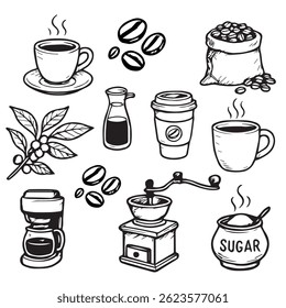 Vector illustration Coffee set fot you brand