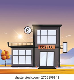 vector illustration of a and coffee shop