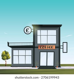 Vektorgrafik eines Kaffeehauses