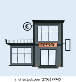ilustração vetorial de uma loja e café
