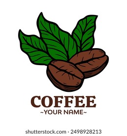 Vector illustration of a coffee shop business logo icon.