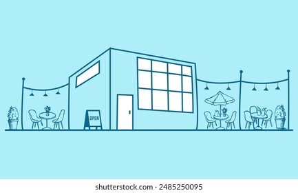 Ilustración vectorial de cafetería y cafetería.