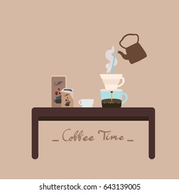 Vector illustration of coffee shop design