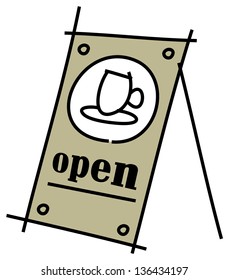 Vector illustration of a coffee shop sign