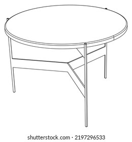 Vector illustration of coffee shop table isolated on white background.