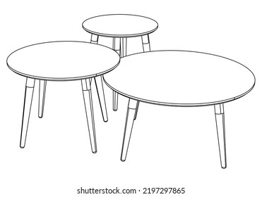 Vector illustration of coffee shop table isolated on white background.