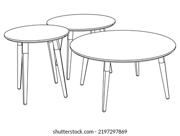 Vector illustration of coffee shop table isolated on white background.