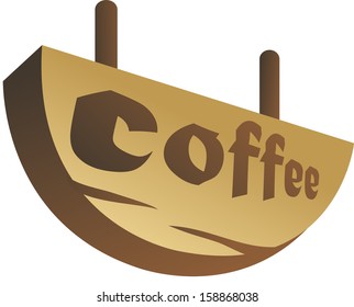 Vector illustration of a coffee sign