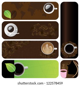 Vector illustration: Coffee & tea graphic design elements for cards & background (Part 11)