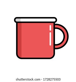 Vector illustration of coffee, tea and other mug insulated on a white background.