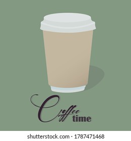 ilustración vectorial diseño del logotipo del símbolo de la marca de la hora del café o del café