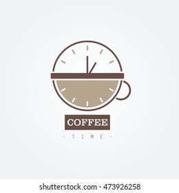 Vector Illustration of Coffee Time logo and icon design template. Flat Style Design