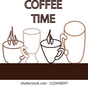 Vector illustration "coffee" to t-shirt design, postcards, logos, banner, poster or textile.