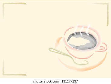 Vector illustration of Coffee in Watercolor effect. Colors can be edited.