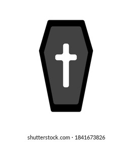 Vector illustration of a coffin for burial. Icons, halloween.