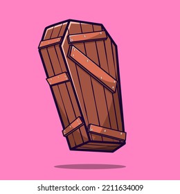 Vector illustration of coffin for halloween decoration