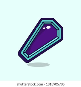 Ilustración vectorial de un ataúd. Adecuado para la decoración de Halloween.