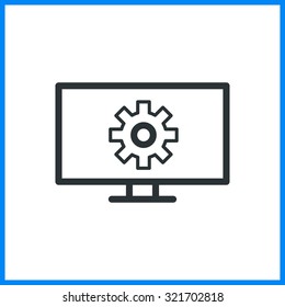 vector illustration of Cog Settings icon. line flat