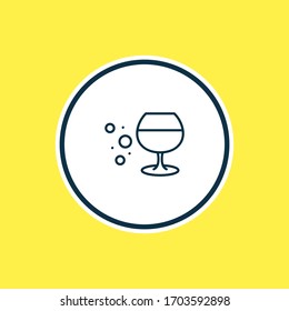 Vector illustration of cognac glass icon line. Beautiful drink element also can be used as whisky icon element.
