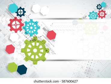 Vector illustration. Cogwheel hi-tech digital technology and engineering background.