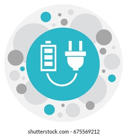 Vector Illustration Of Coiffeur Symbol On Charge Icon. Premium Quality Isolated Plug Element In Trendy Flat Style.