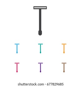 Vector Illustration Of Coiffeur Symbol On Blade Icon. Premium Quality Isolated Shaving Element In Trendy Flat Style.