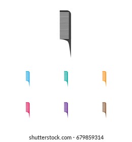 Vector Illustration Of Coiffeur Symbol On Barber Tools Icon. Premium Quality Isolated Hackle Element In Trendy Flat Style.