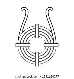 Vector illustration of coil and metal logo. Web element of coil and spiral vector icon for stock.