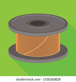 Vector illustration of coil and spiral sign. Web element of coil and metal vector icon for stock.