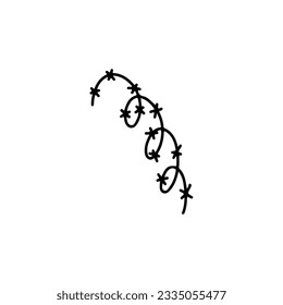 ilustración vectorial de alambre de púas en cosido