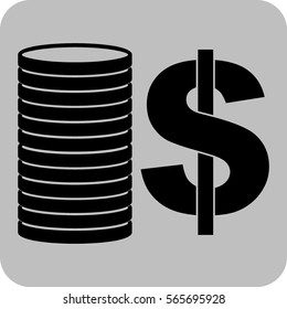 Vector Illustration with Coin Icon
