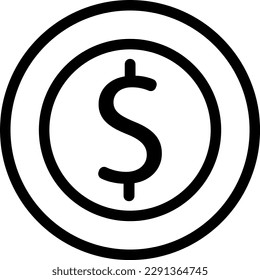 Ilustración vectorial de un icono de moneda con el símbolo del dólar.