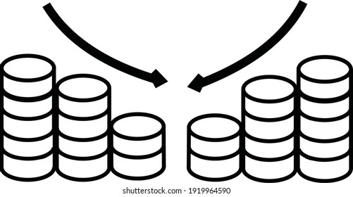 Vector illustration of coin pixel perfect investment drop icon